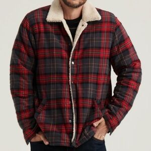 Lucky Brand Reversible Faux Shearling Plaid Jacket